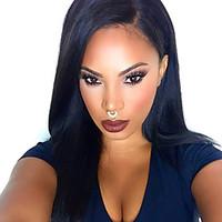 TOP Natural Black Silk Straight Synthetic Lace Front Wigs 100% Heat Resisitant Synthetic Hair For Women In Stock