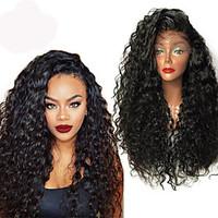 Top Quality High 180% Density Natural Black Wig Heat Resistant Synthetic Hair Wigs Curly Wigs Lace Front Wigs