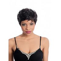 Top Quality Black 1B Color Short Straight Ladies\' Synthetic Wigs Hair