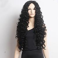 Top Quality Fashion Long Curly Black Synthetic Wig for Sexy Lady Synthetic Wigs
