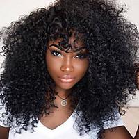 Top Selling Medium Long Afro Kinky Curly Black Synthetic Hair Wigs for Black Women Wig