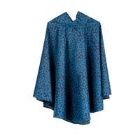 totes Fabric Poncho with Pocket Blue Speckle Dot Print
