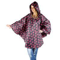 totes Fabric Poncho with Pocket Bright Pink Roses