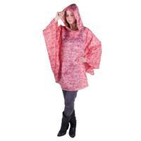 totes Fabric Poncho with Pocket Pink Ditsy