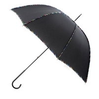 totes Ladies Elegant Black with Neon Detail Walker Umbrella