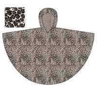 totes fabric poncho with pocket mocha leopard