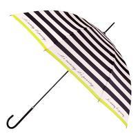 totes Ladies Elegant Charcoal & Cream Stripe Walker Umbrella