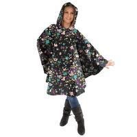 totes fabric poncho with pocket painted floral