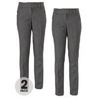 Top Class Pack Of 2 Girls Teflon Coated Tapered Trousers