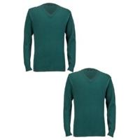 Top Class Boys Pack Of Two Cotton Rich V-Neck Jumpers