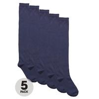 Top Class Girls 5 Pack Long School Socks