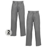 Top Class Pack Of 2 Boys Teflon Coated Coin Pocket Trousers Plus Fit