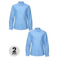 top class girls pack of two long sleeve premium non iron blouses