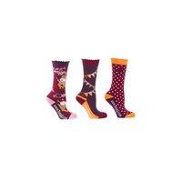 Toggi Acorn Girl\'s 3 Pack of Socks Autumn Print