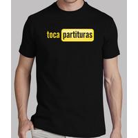 tocapartituras logo shirt guy, manga black short, extra quality