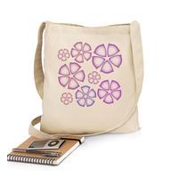 tote bag fuschia flowers