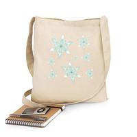 tote - snowflakes - light blue
