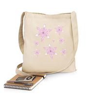 tote - snowflakes - pink & purple