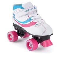 Toyrific Girl\'s Disco Retro Roller Skates - White/Blue/Pink Size 6