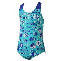 Tots Girls Funny Fish Essential Allover One Piece - Blue