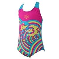 tots girls essential placement one piece pink and blue