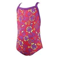 tots girls seasquad thinstrap 1 piece purple and pink