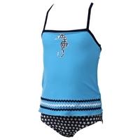 tots girls seahorse swimdress blue