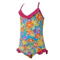 Tots Girls Seaside Frill V Neck - Blue Multi