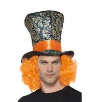 Top Hat Multi-Coloured with Attached Hair