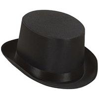 Top Black Satin Top Hats Caps & Headwear For Fancy Dress Costumes Accessory