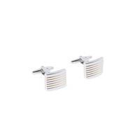 Tom English Silver And Rose Gold Stripe Cufflinks 0 Silver Metal