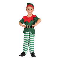 Toddlers Green Santa Helper Boy Costume