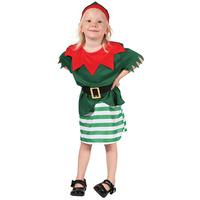 Toddlers Green Santa Helper Girl Costume