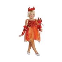 toddler halloween costume lil devil dress glovelets horns and trident 