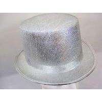 Top Hat Metallic Silver Style 59cm