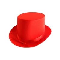 Top Hat Satin Hat Red 59cm