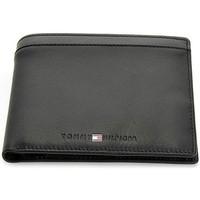 tommy hilfiger color block trifold mens purse wallet in black