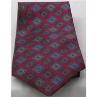 Top City red geometric patterned silk tie