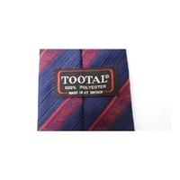 Tootal Navy Blue and Red Decorative Striped Designer Tie