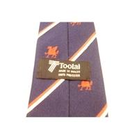 tootal designer tie navy with red white stripes and red welsh dragon