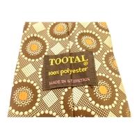 Tootal Designer Tie Chocolate Brown With Terracotta Circle Design