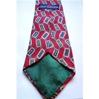 Tommy Hilfiger Deep red and Buttercup Yellow Chain Print Luxury Silk Designer Tie