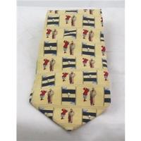 Tommy Hilfiger yellow golf themed silk tie