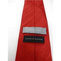 Tommy Hilfiger Two Sided Candy Red And Sky Blue 100% Silk Tie