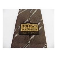 Tootal Designer Tie Brown Slub With Black & Cream Stripe