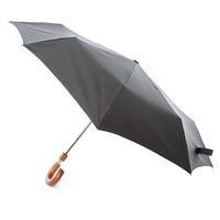 totes Automatic Classic Wood Crook Umbrella Black