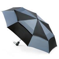 totes Wonderlight Auto Double Canopy Umbrella Black & Grey