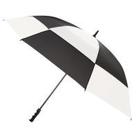 totes Auto Open Windproof Double Canopy Umbrella Black & White