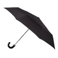 totes Manual Leatherette Crook Black Umbrella (3 Section)