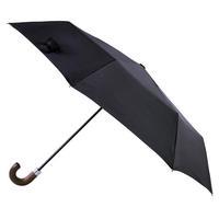 totes Classic Wood Crook Umbrella Black